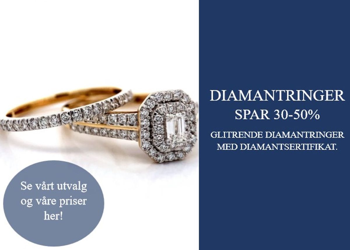 Tilbud på diamantringer i hvitt eller gult gull karat. Vakre rosettringer med diamanter totalt 0.25 carat w.si